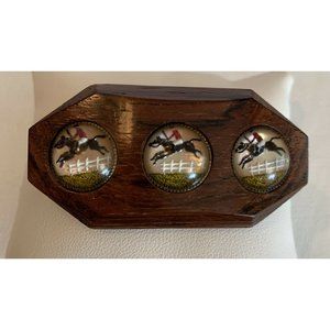 Vintage Rosewood Pin Brooch Horse Jump Essex Cryst